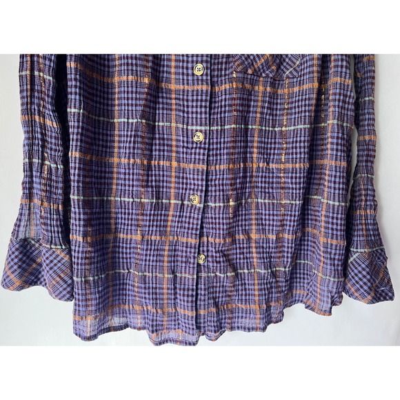 FREE PEOPLE BREAK MY STRIDE BUTTONDOWN TOP - PURPLE
PLAID Womens Size Small - Picture 5 of 11
